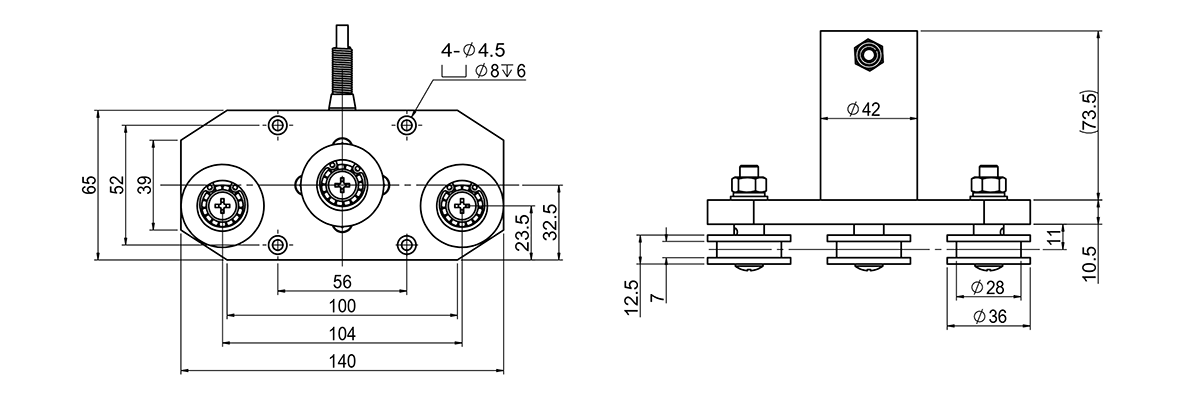 Narrow Body 3 Roller Tension Sensor