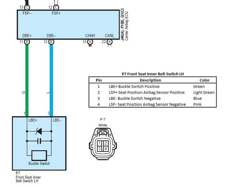 2006 Toyota Tundra Seat Belt Wiring