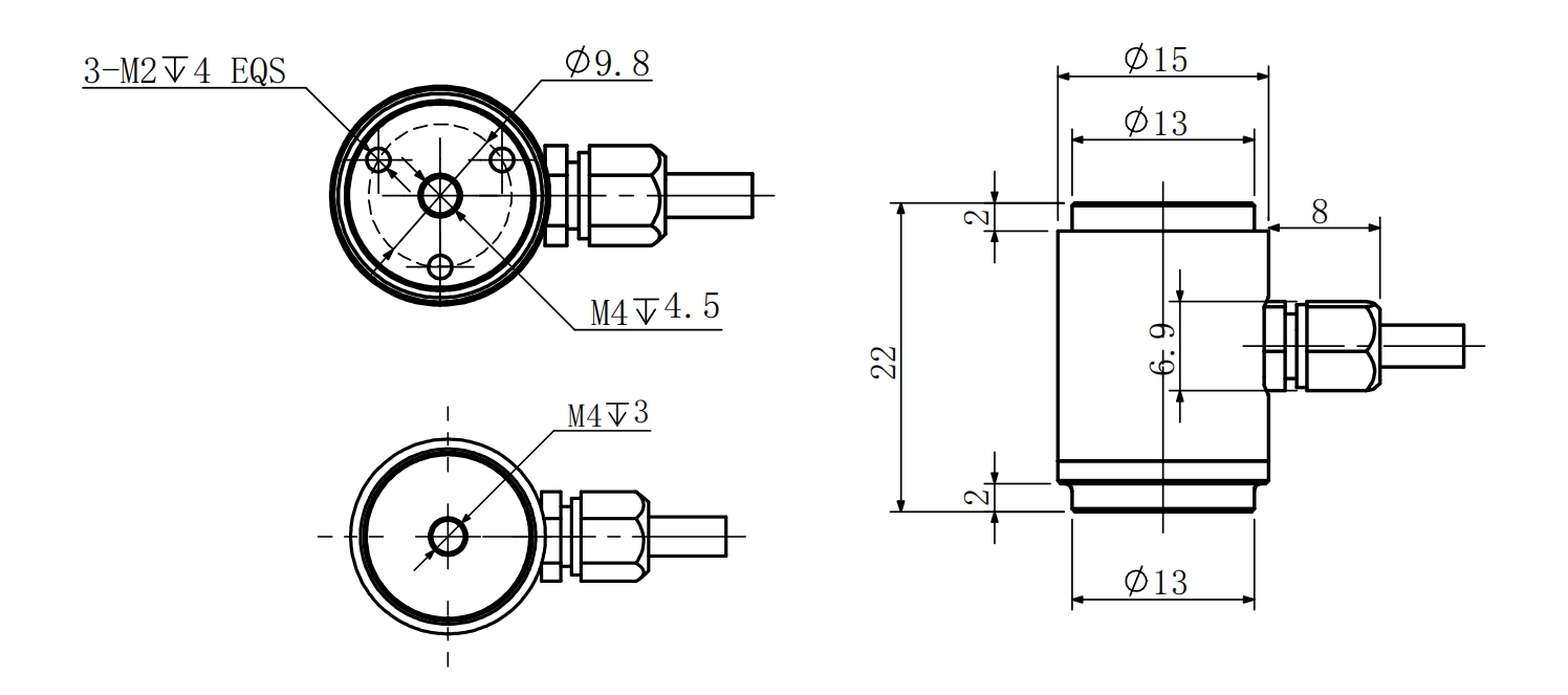 Cylindrical Type Pull Push Load Cell