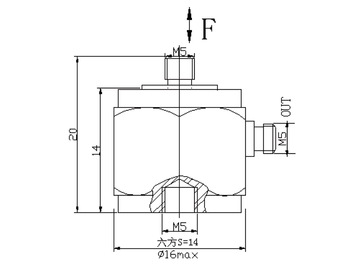 Lightweight piezoelectric press force load cell