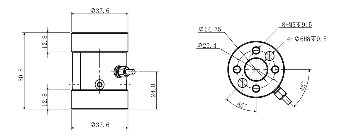 Dual Flange Reaction Torque Sensor
