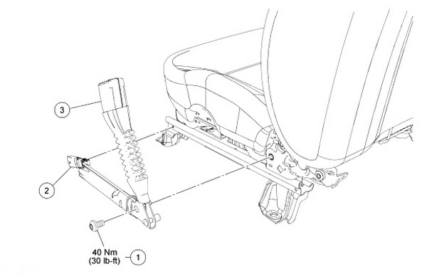 passenger safety belt tension sensor location